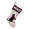 Glitzhome® Pre-Lit 21" Cat Embroidered Linen Christmas Stocking with LED Lighting